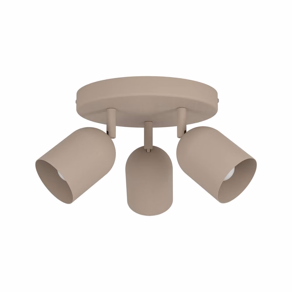 Eglo Tilston Minimalist Triple Steel Ceiling Spotlight in Sand – 2