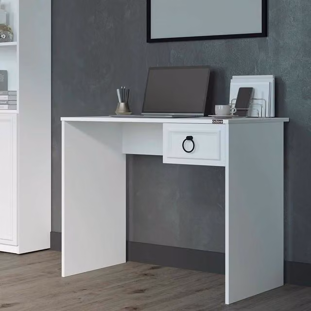 FWStyle White 1 Drawer Writing Desk for Home Office – 1