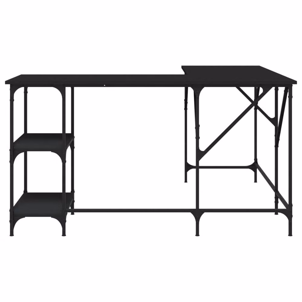 Berkfield Home Black Corner Desk in Engineered Wood, W/D/H: 139 x 139 x 75 cm – 4
