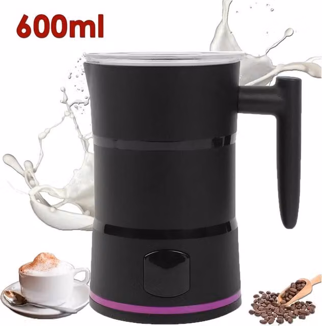Nordara 4-in-1 Electric Milk Frother for Hot and Cold Coffee and Latte, 600 ml, Black