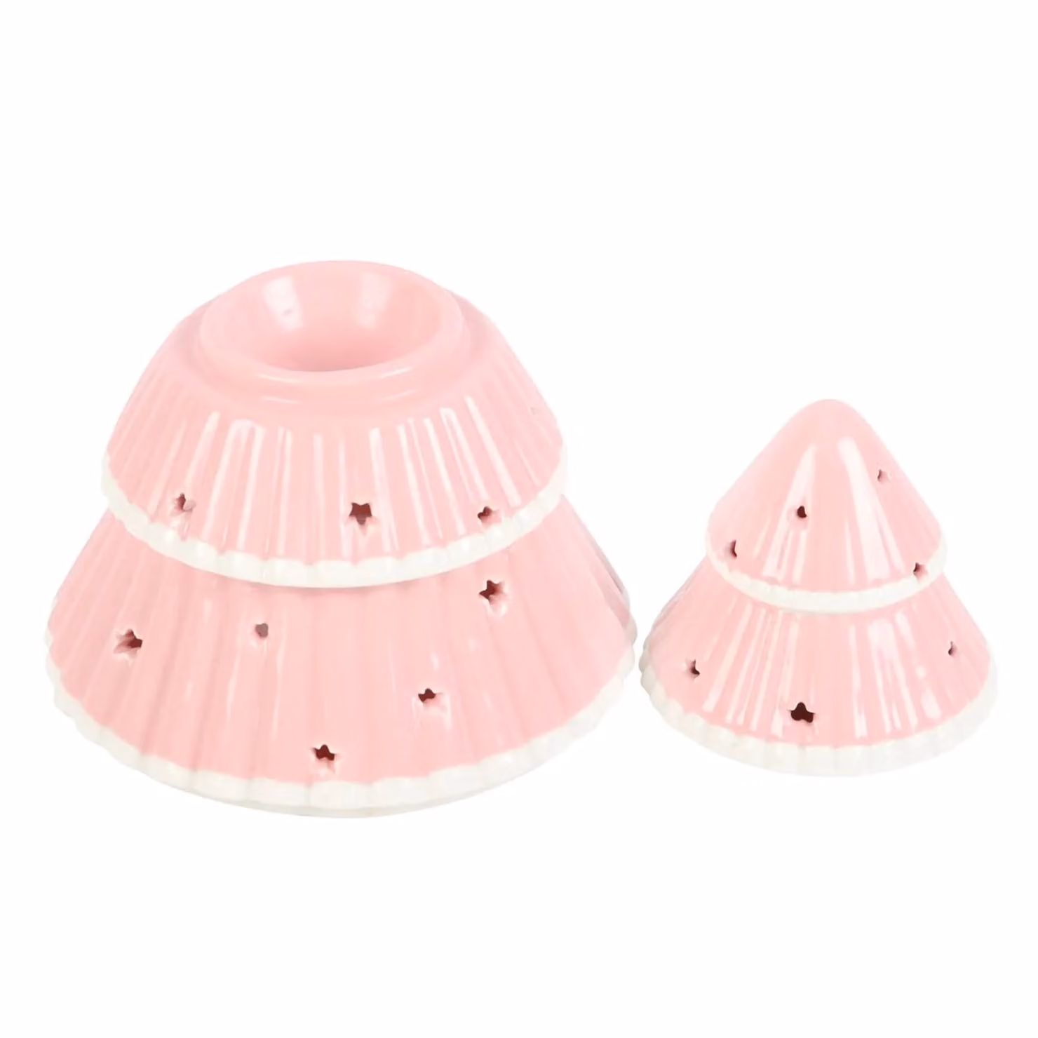 Something Different Pink Ceramic Christmas Tree Tealight Oil Burner