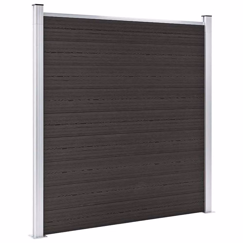 Berkfield Home Durable WPC Fence Panel, Black, W: 180 cm, H: 186 cm – 2