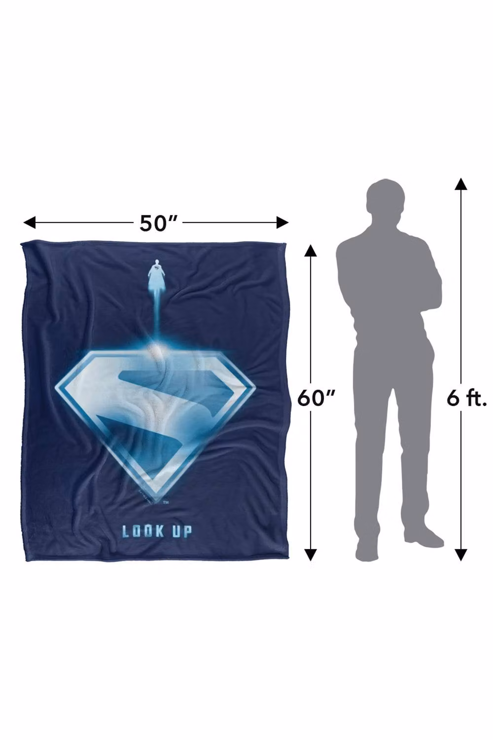 Warner Bros. Superman 2025 Look Up Shield Silky Touch Super Soft Fleece Throw Blanket, Multicolour, W: 91 cm, D: 147 cm – 8