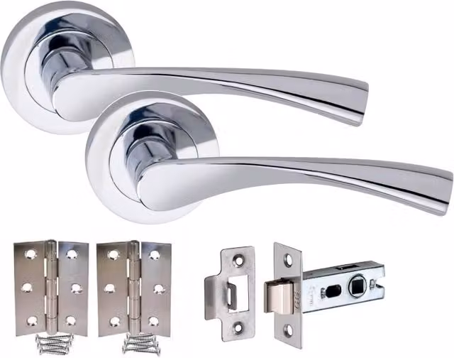 Golden Grace 7 Set Stainless Steel Internal Door Handles in Chrome and Silver