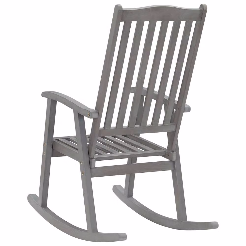 Berkfield Home Grey Solid Acacia Wood Rocking Chair – 2