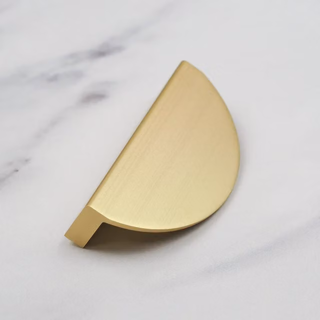 Handle & Home Brushed Gold Brass Half Moon Cabinet Knob