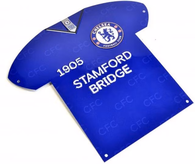 Chelsea FC Shirt Shaped Metal Wall Sign - Blue