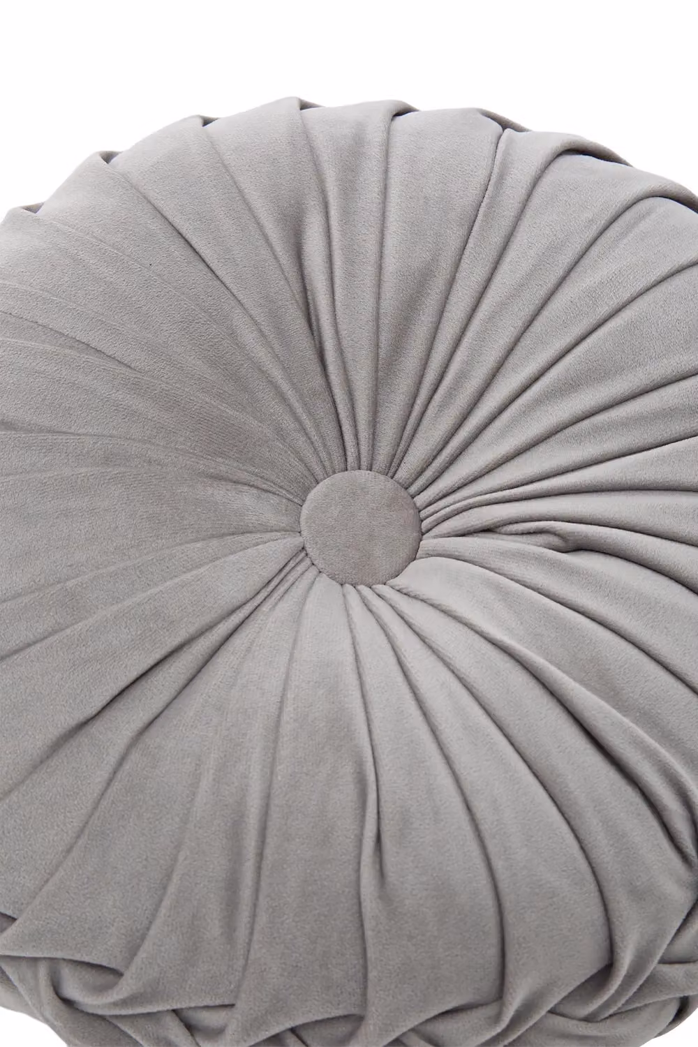 Living and Home Grey Velvet Pleated Pumpkin Shape Throw Pillow, Diameter: 45 cm – 3