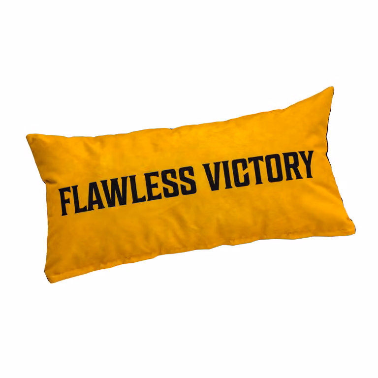 GameOver Store Flawless Victory Gaming Cushion in Yellow with Memory Foam, W/D/H: 56 x 56 x 27 cm