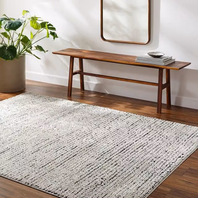 Livabliss Freud Modern High Pile Rug in Ivory, Black and Brown, W: 200 cm, D: 275 cm