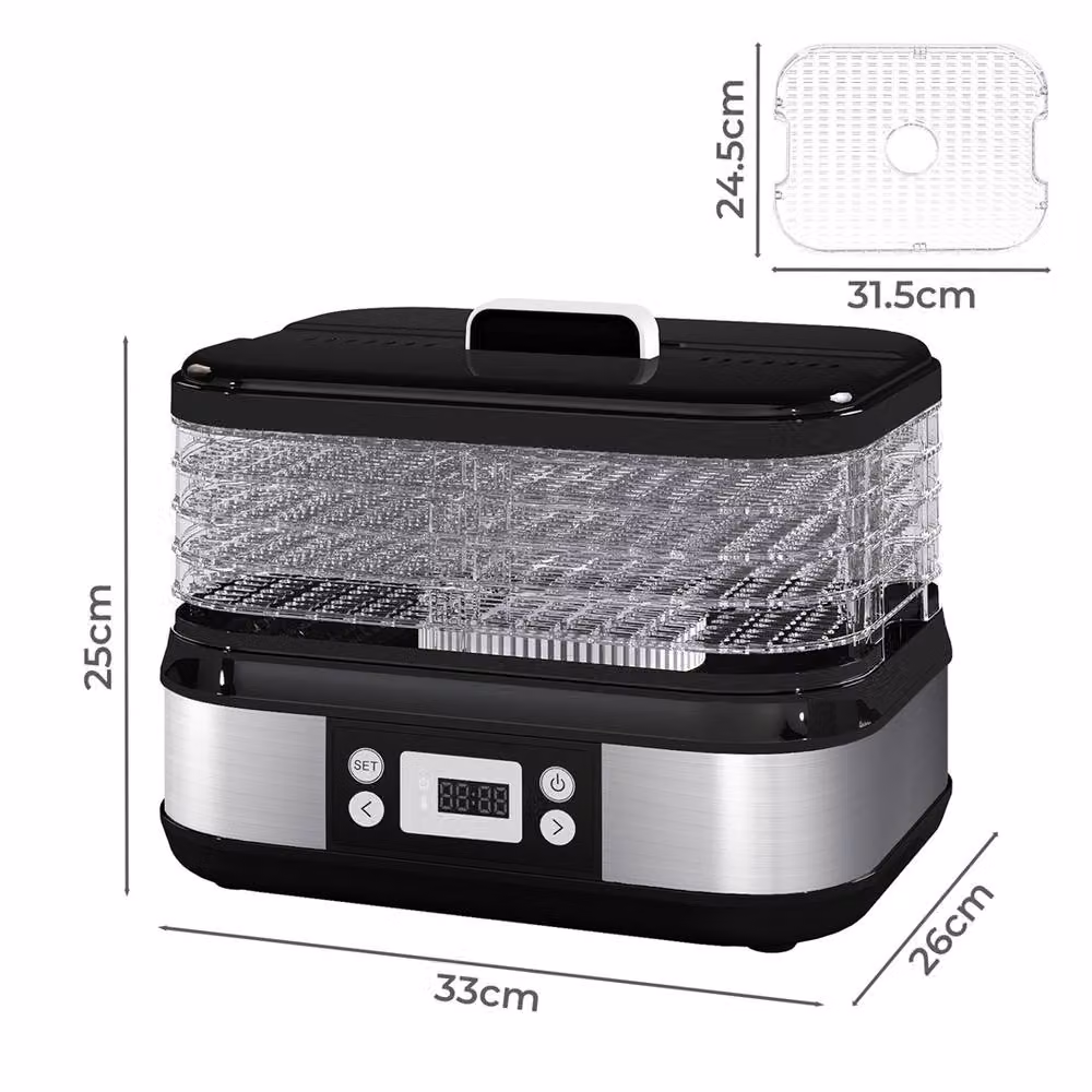 Nordara TouchDry Electric Food Dehydrator for Fruit and Meat Jerky in Black, W/D/H: 100 x 15 x 15 cm – 2