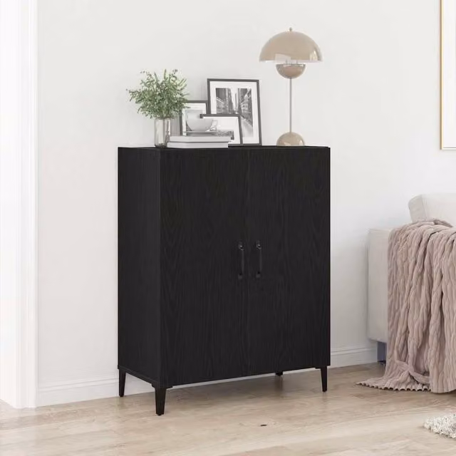 Berkfield Home Black Oak Sideboard in Engineered Wood, W/D/H: 69.5 x 34 x 90 cm – 1