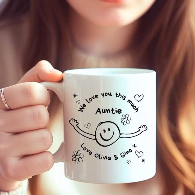 Aye Do Gifts Personalised I Love You This Much Mug in White