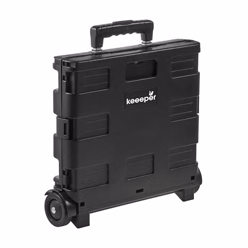 Keeeper Olli Foldable Shopping Trolley, 65L, Black – 4