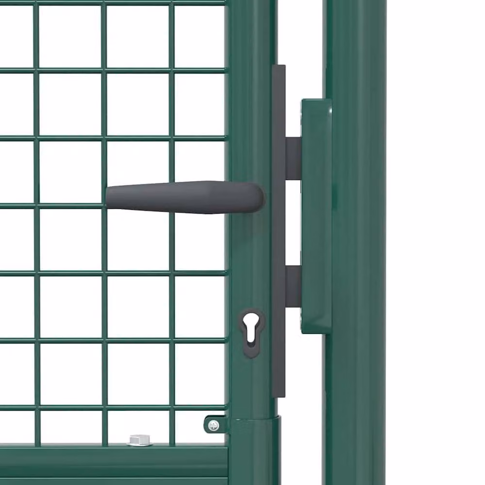 Berkfield Home Durable Steel Single Swing Fence Gate, Green, W: 100 cm, H: 75 cm – 3