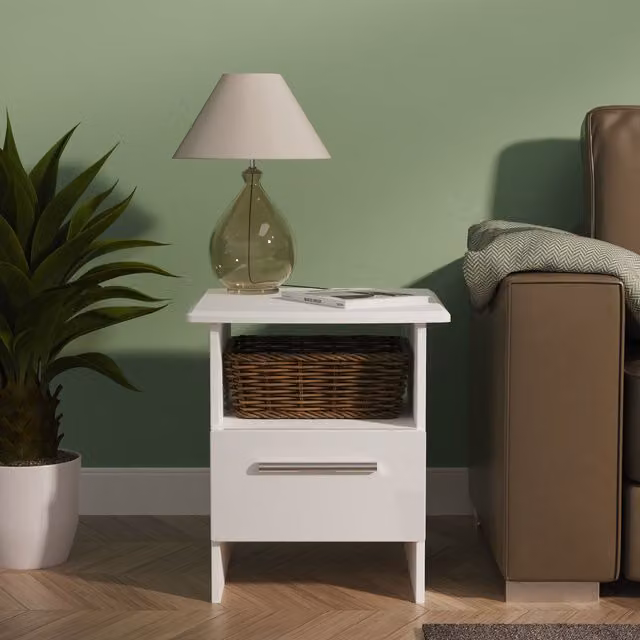 Ready Assembled 2 U Windsor Bottom Drawer Lamp Table in White