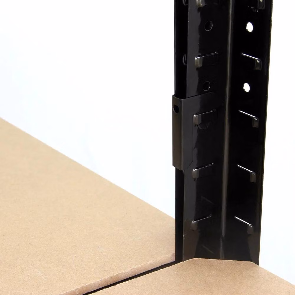 Monstershop 2 x T-RAX Black Metal and MDF Racking Units with Adjustable Shelves, W/D/H: 75 x 30 x 150 cm – 6