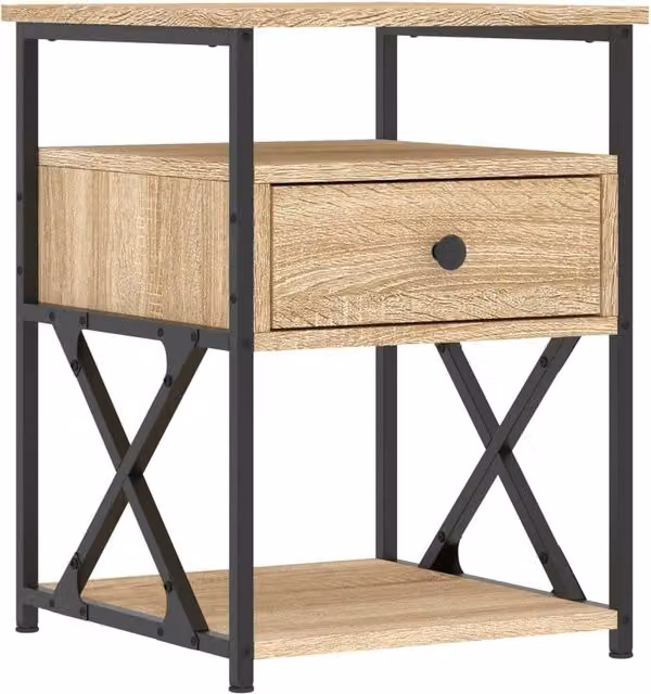 Berkfield Home Bedside Cabinet in Sonoma Oak Brown, W/D/H: 40 x 42 x 55 cm – 1