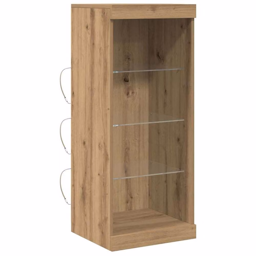 Berkfield Home Artisan Oak Sideboard with Integrated LED Lights in Brown, W/D/H: 41 x 37 x 100 cm – 3