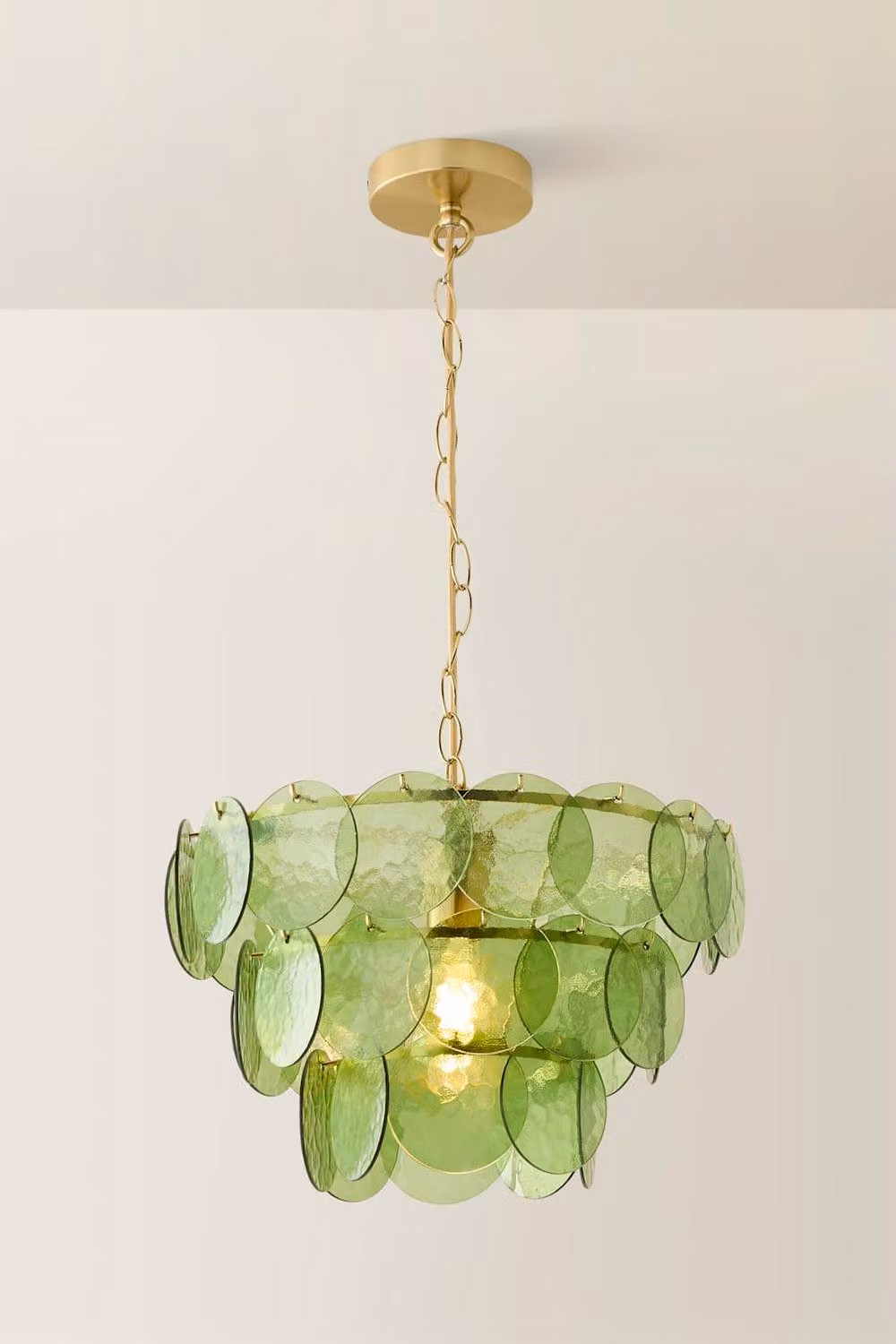 ValueLights Juliette 3 Tier Art Deco Chandelier Ceiling Pendant Light with Bulb in Green and Gold/Brass – 2