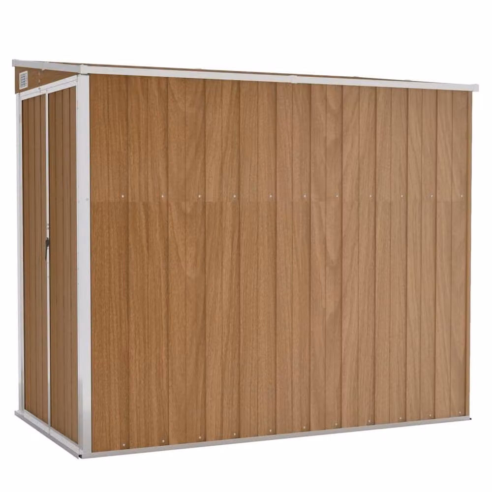 Berkfield Home Brown Wall-mounted Lean-to Garden Shed with Double Doors, W/D/H: 118 x 194 x 178 cm – 2