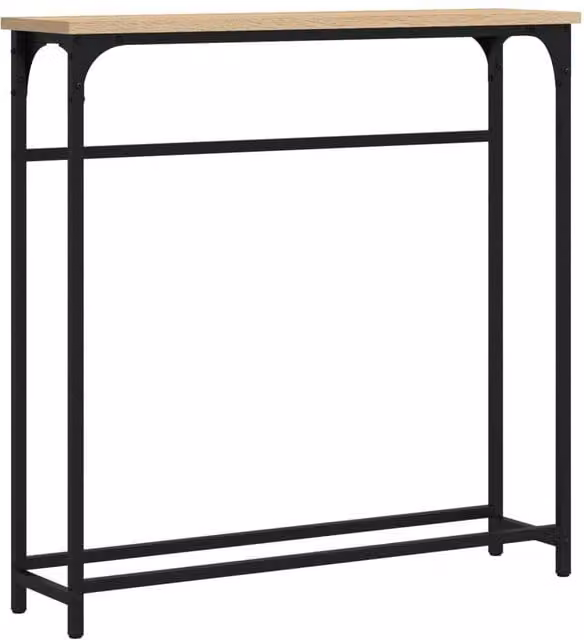 Berkfield Home Sonoma Oak Console Table in Brown, W/D/H: 75 x 19.5 x 75 cm