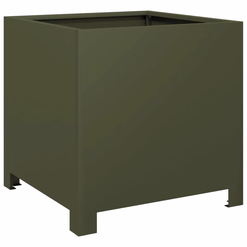 Berkfield Home Steel Garden Planter Tub in Green, W/D/H: 40 x 40 x 40 cm – 2