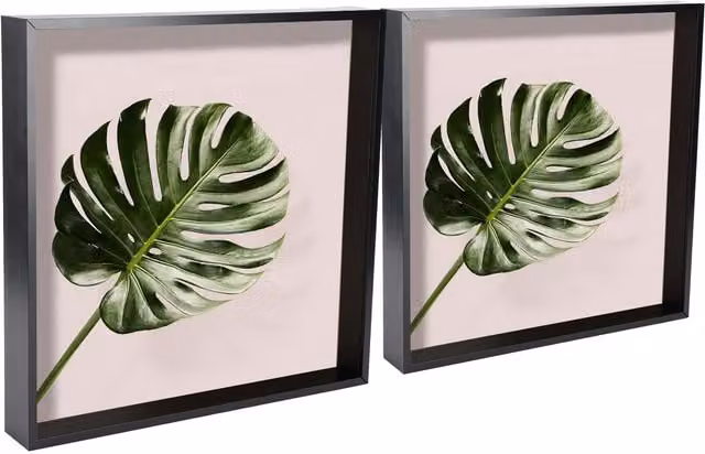 Nicola Spring Pack of 5 Black Square 3D Deep Box Photo Frames, 40.64 x 40.64 cm – 1