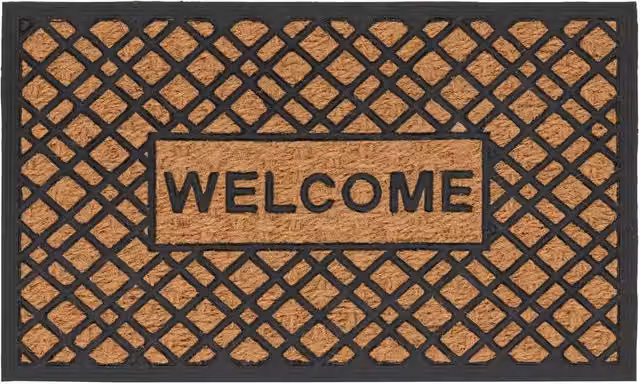 Kukoon Natural Coir Front Door Mat in Beige, W 45 cm x D 70 cm – 1
