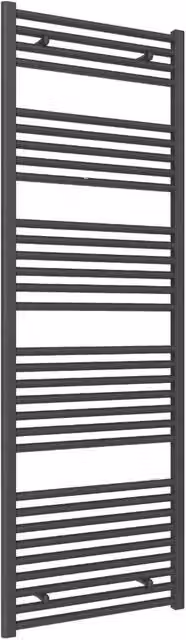 Bathroom Kingdom Diva Anthracite Straight Heated Towel Rail, Grey, H: 180 cm, W: 60 cm, D: 6 cm