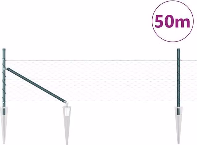 Berkfield Home Green Steel Hexagon Fence, 0.4 x 50 m