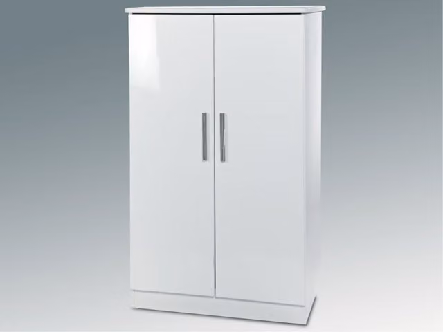 Welcome Knightsbridge White High Gloss 2 Door Double Wardrobe