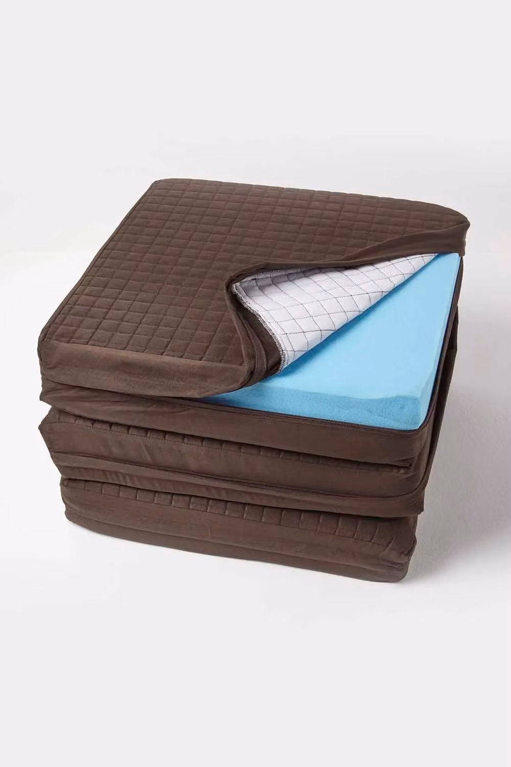 Homescapes Brown Faux Suede Orthopaedic Foam 3 Seater Booster Cushion with Removable Cover – 2