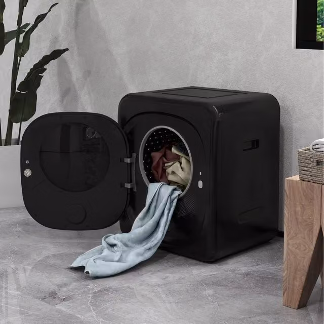 HOMCOM 4kg Vented Tumble Dryer with Disinfect and Deodorise Smart Mode, Black
