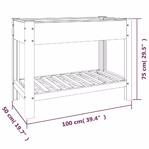 vidaXL Garden Raised Bed with Shelf, Grey WPC and Steel, W/D/H: 100 x 50 x 75 cm – 2
