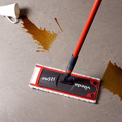 Vileda 1-2 Spray Microfibre Flat Spray Mop, Multicolour – 4