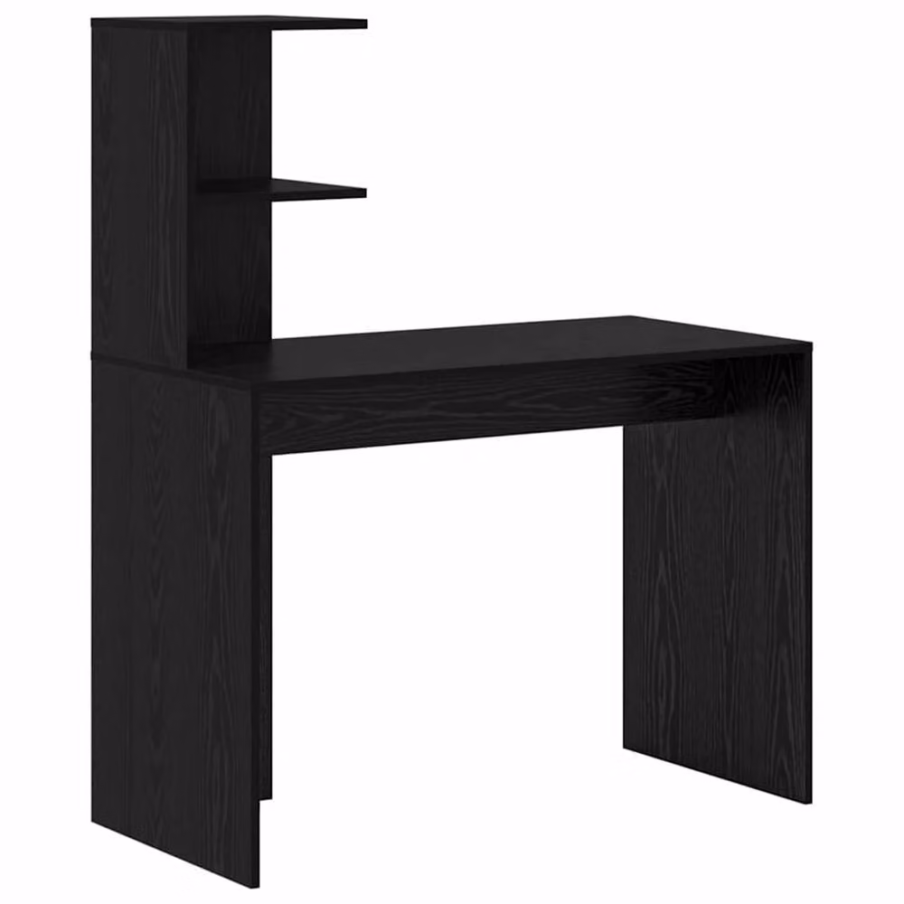 Berkfield Home Modern Black Oak Writing Desk with Compact Shelving, Black Oak MDF and Laminate – 3