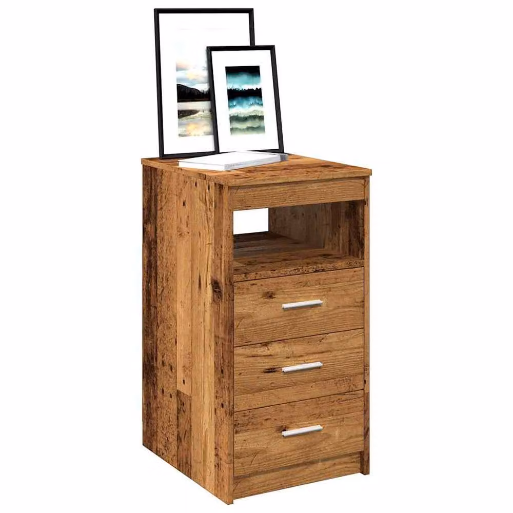 Berkfield Home Drawer Cabinet in Old Wood Brown, W/D/H: 40 x 50 x 76 cm – 3