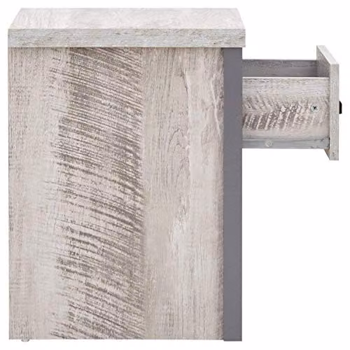 GFW Boston Grey Wood Effect Industrial Lamp Table with 1 Drawer, W/D/H: 39.0 x 43.0 x 52.0 cm – 3