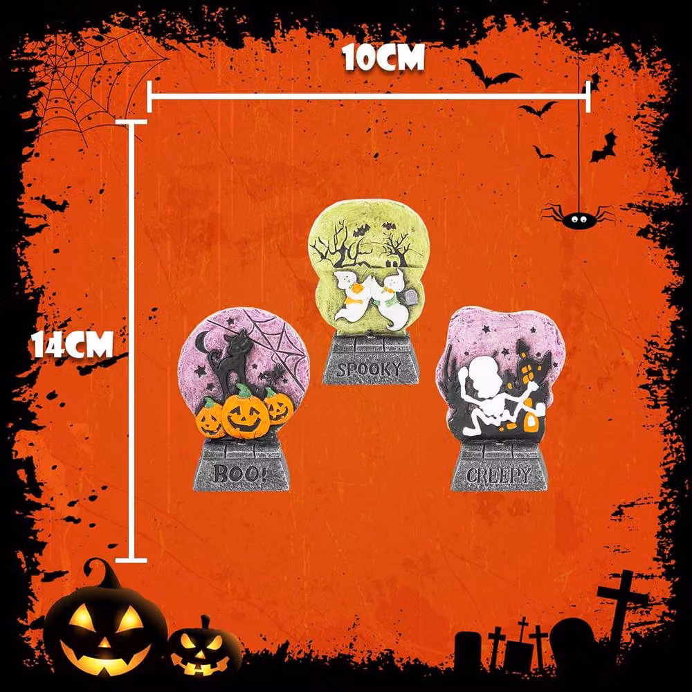 VFM e-Store Halloween LED Tabletop Tombstones, 3 Pack, Multicolour – 2