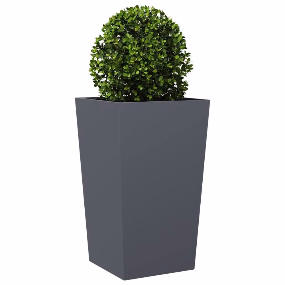 Berkfield Home Steel Garden Planter Tub in Anthracite Grey, W/D/H: 45 x 45 x 75 cm – 3