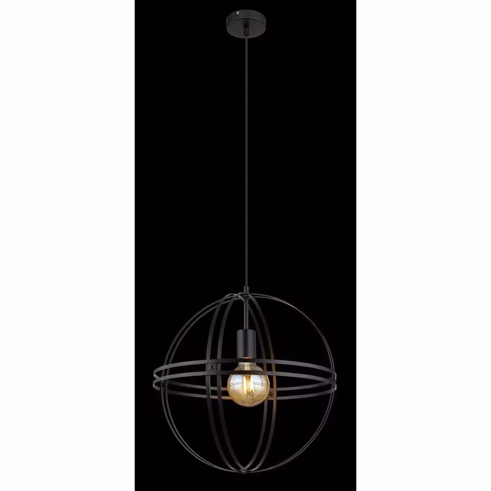 Netlighting Globo Lighting Spherical Metal Pendant Ceiling Light, Black, Diameter: 40 cm – 5