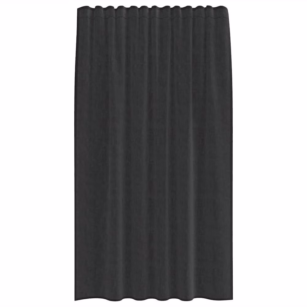 Berkfield Home Black Voile Fabric Panel Curtains with Rod Pockets, 2 Pack, W: 140 cm, H: 175 cm – 4