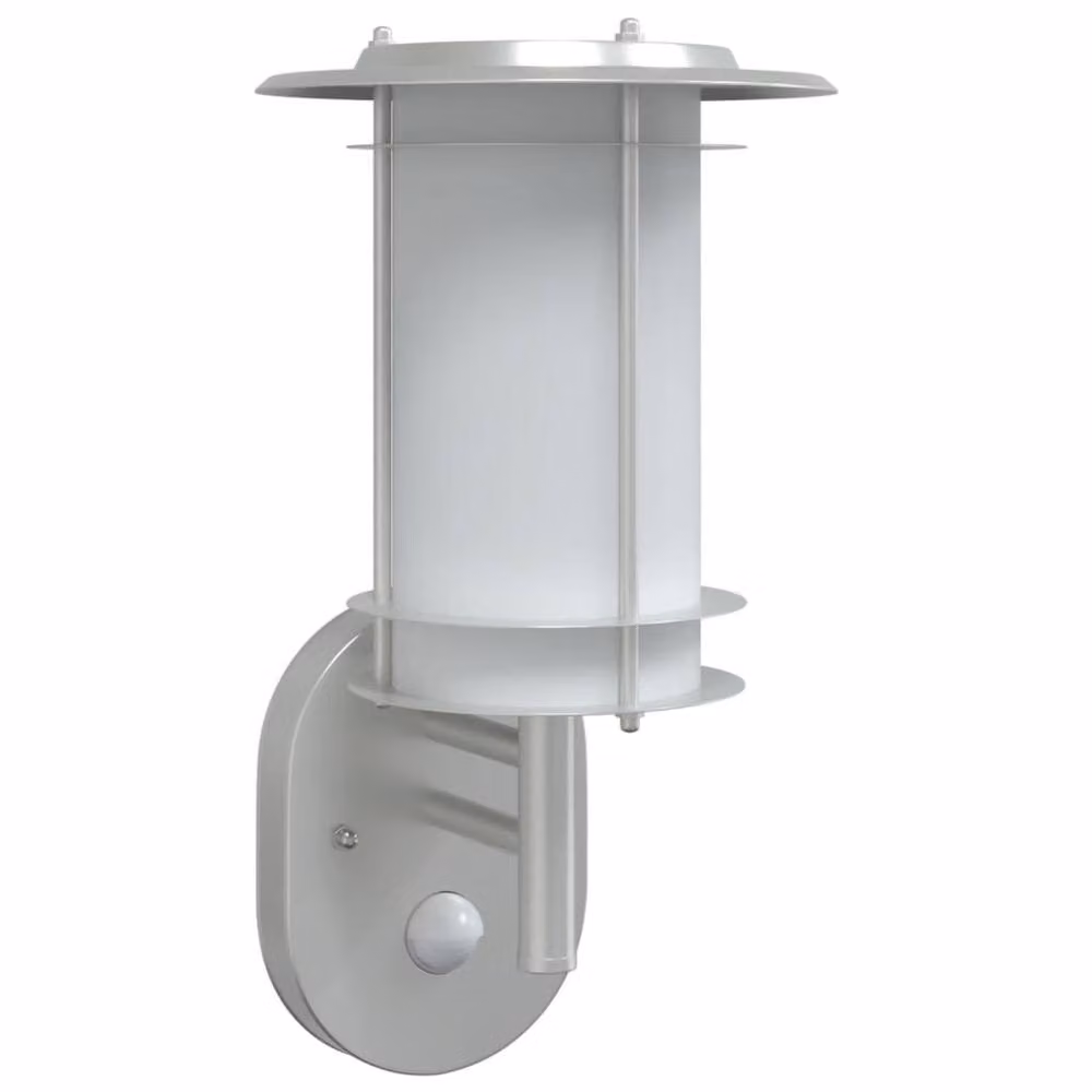 Berkfield Home Outdoor Wall Light with Motion Sensor and Timer in Silver Stainless Steel
