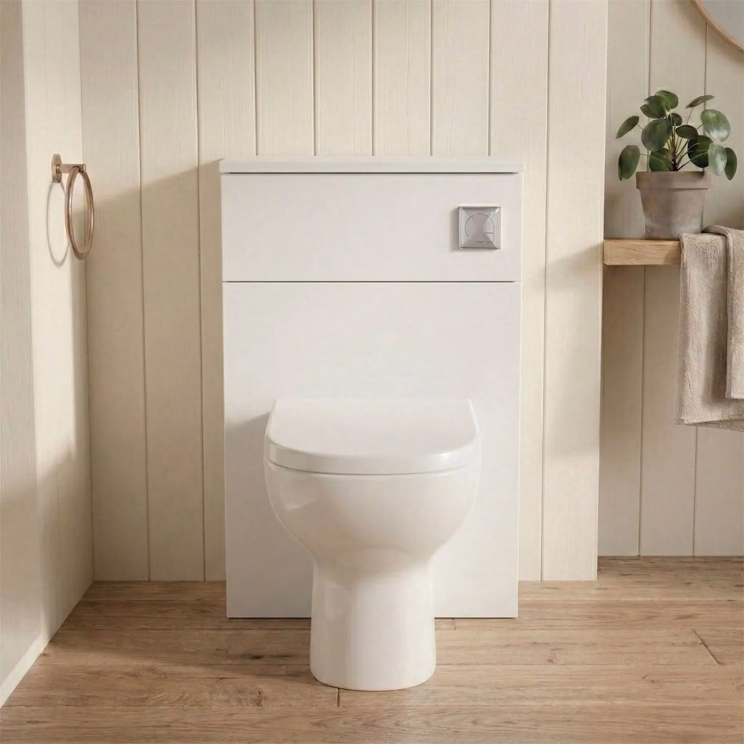 Balterley Contemporary Compact Gloss White WC Toilet Unit W: 50 cm, D: 50 cm, H: 50 cm – 4