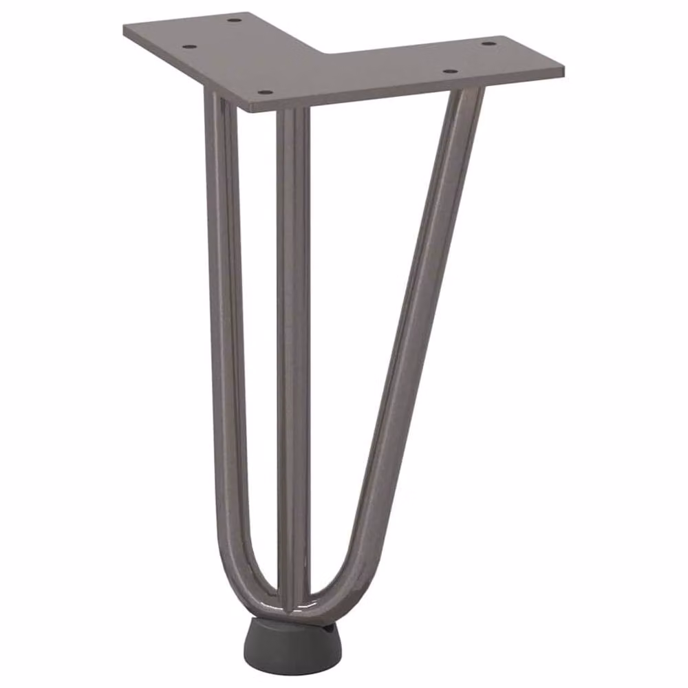 Berkfield Home Hairpin Table Legs, 4 Pieces, Grey Stainless Steel, Height: 20 cm – 3