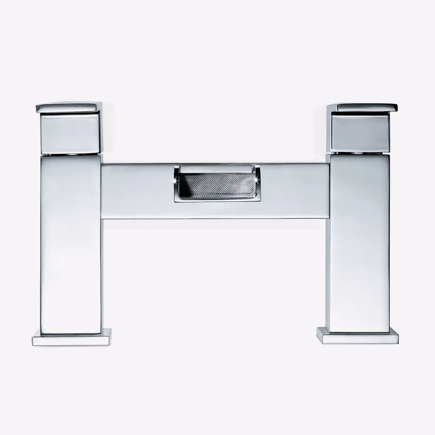 Nes Home Ozone Waterfall Brass Chrome Modern Cloakroom and Bath Filler Mixer Tap with Pop-up Waste in Silver – 2