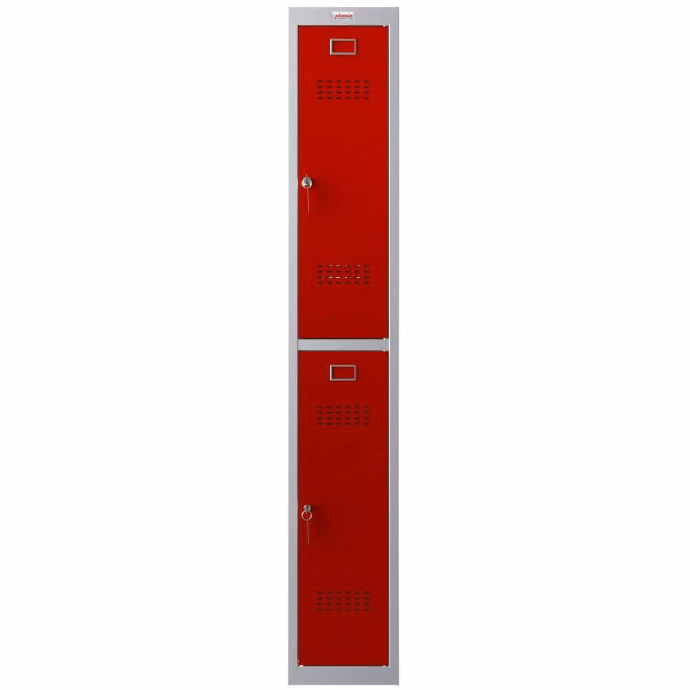 Phoenix Safe Company PL1230GRK Personal Locker with Key Locks, Grey Body and Red Doors, H 180 cm x W 100 cm – 2