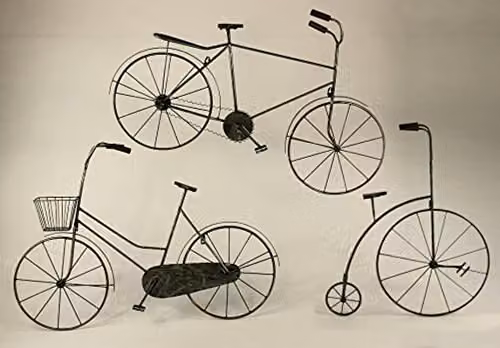 F&G Supplies Retro Ladies Bicycle Metal Wall Art, Black, Width: 97 cm – 4