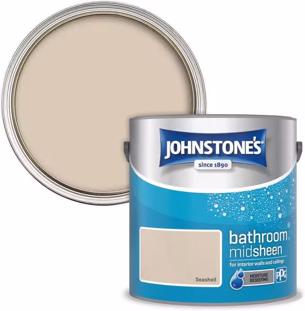 Johnstone's Seashell Mid-Sheen Bathroom Paint in Beige and Orange